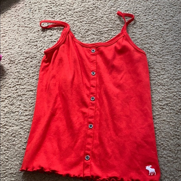 Red Abercrombie kids buttoned shirt - Picture 1 of 1